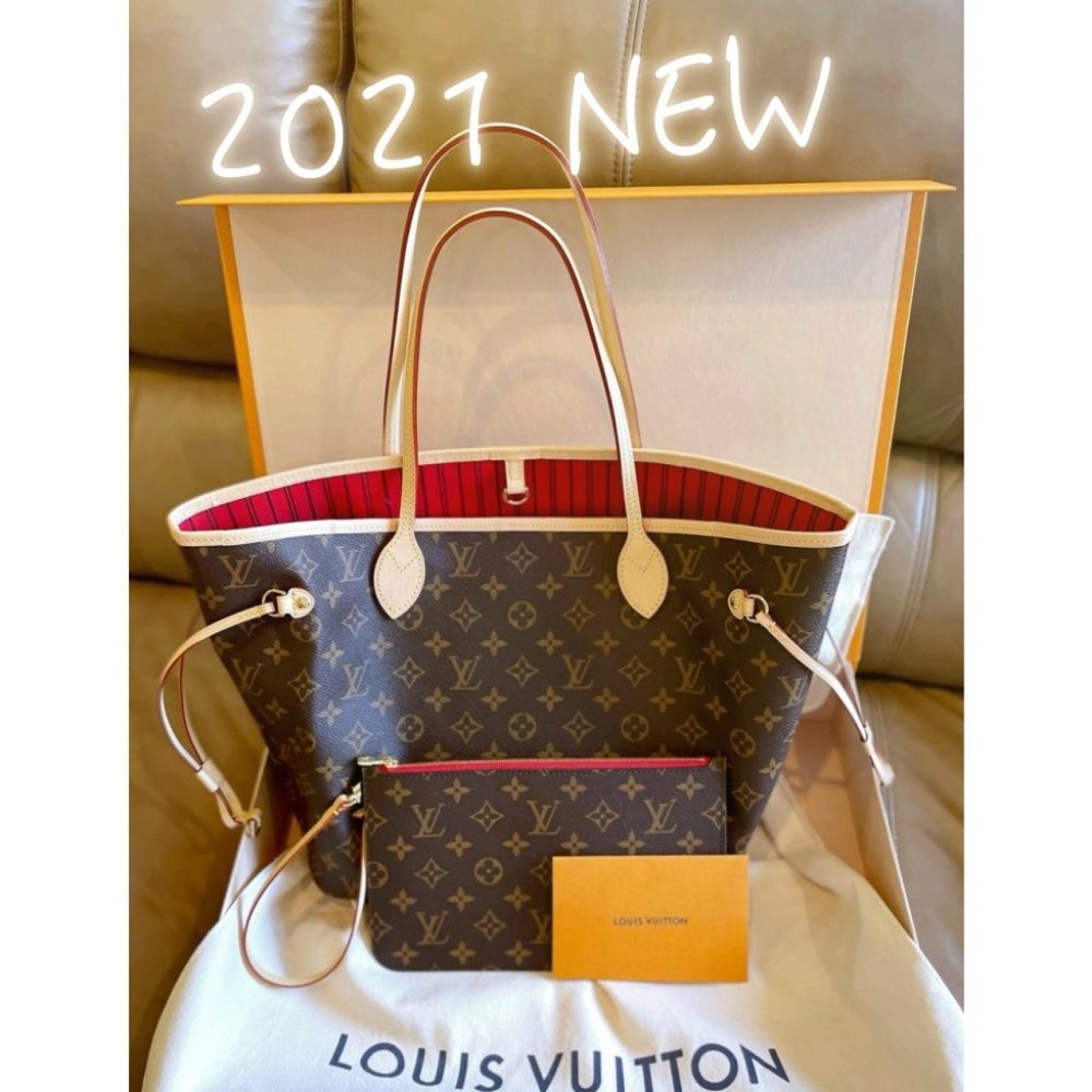 Louis Vuitton Neverfull MM Monogram Tote Bag New with gift box